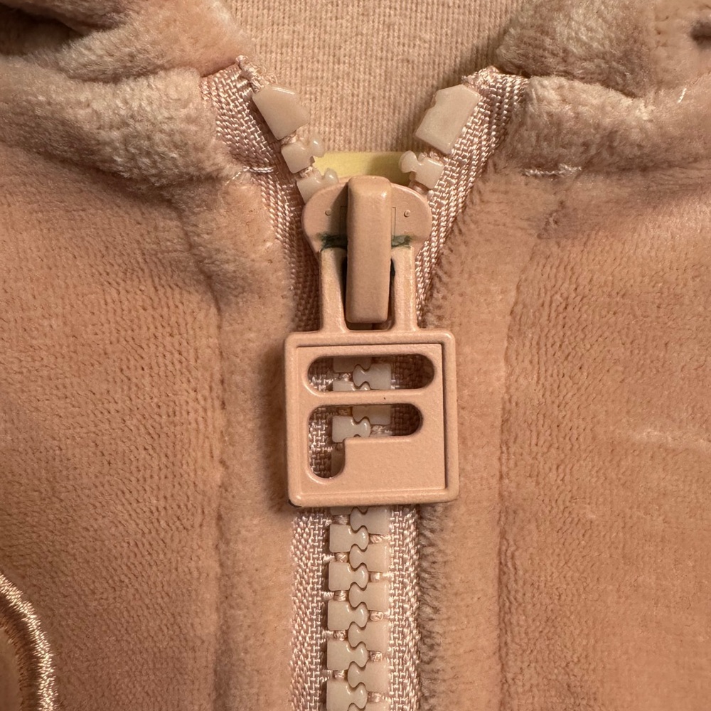 FILA Mauve Peach Pink Half-Zip Hoodie. COMFY - Picture 7 of 15